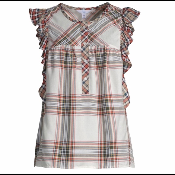 Time and Tru Tops - New Time and Tru Women's Ruffle Sleeve Tank Top